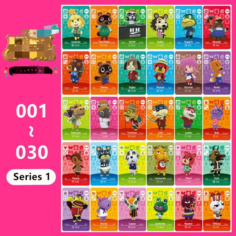 Animal Croxxing 001 ~ 030 NFC Card Tag Amxxbo Card Series 1 per NS Switch 3DS Ntag215 New Hot Villager