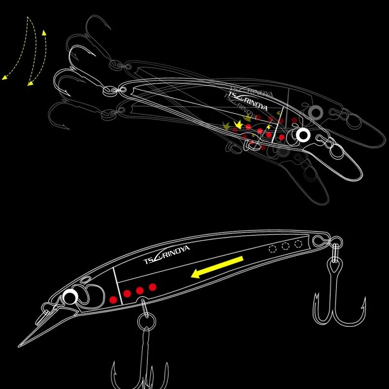 TSURINOYA-señuelo de pesca de pececillo Artificial DW11, señuelo de pesca de 85mm, 9g, crankbait profesional, Wobblers de pesca de cebo Artificial