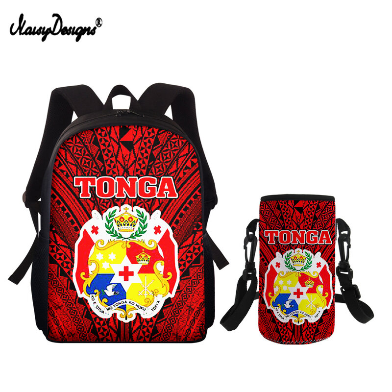 Noisydesigns tonga polinésia tribal padrão saco de escola para adolescente meninos meninas legal mochila designer crianças bookbags personalizado