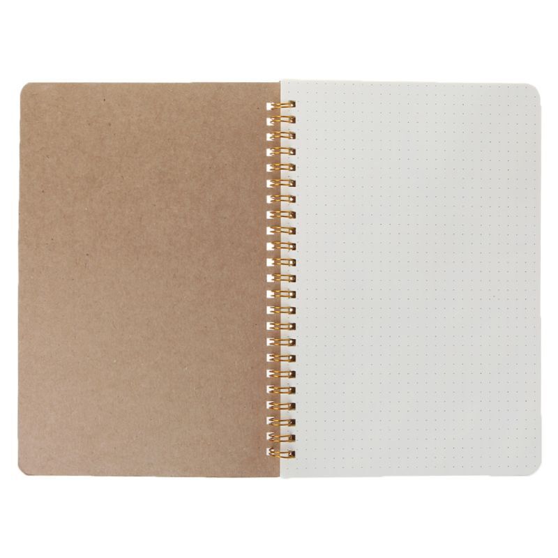 A5 Bullet Notebook Kraft Dot Grid Time Management Blank Book Spiral Journal Weekly Planner School Office Supplies