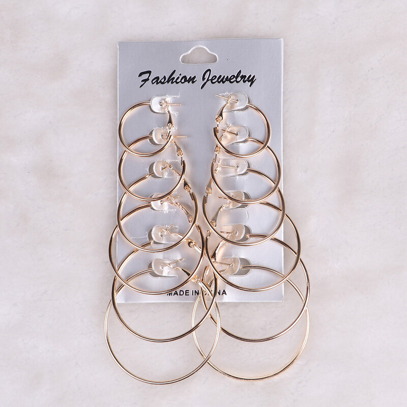 12 paia di orecchini a cerchio in oro Set orecchini a cerchio grande orecchini di gioielli di moda per le donne orecchini coreani con Clip per l'orecchio Steampunk