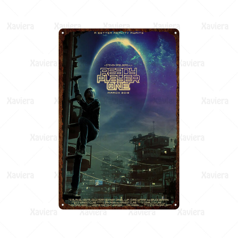 Ready Player One Metal Plaque Classic Movie Vintage Metal Tin Sign Retro Poster Home Decor for Bar Pub Club Man Cave Iron Plate