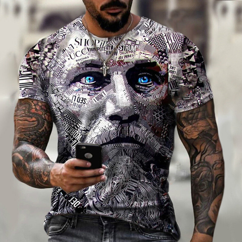 New Style Hot Sale In 2021 3d Printing Men 'S T -Shirt Entleman Style Design Short Sleeves Summer Fashion Handsome Man