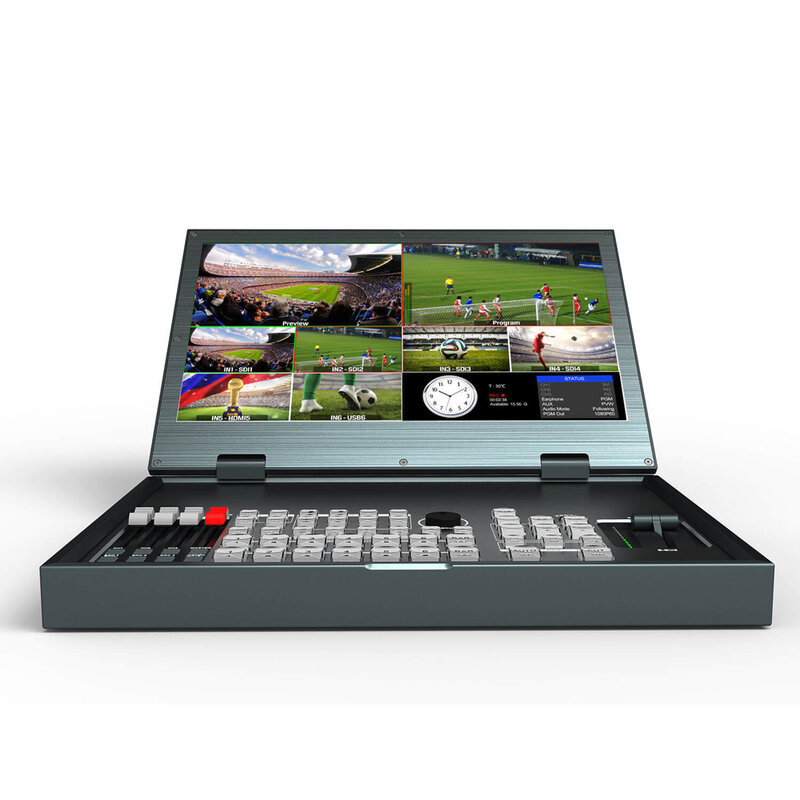 Мультимедийный видеопереключатель AVMATRIX PVS0615, портативный Миксер с ЖК-дисплеем 15,6 дюйм FHD, 6-канальный вход