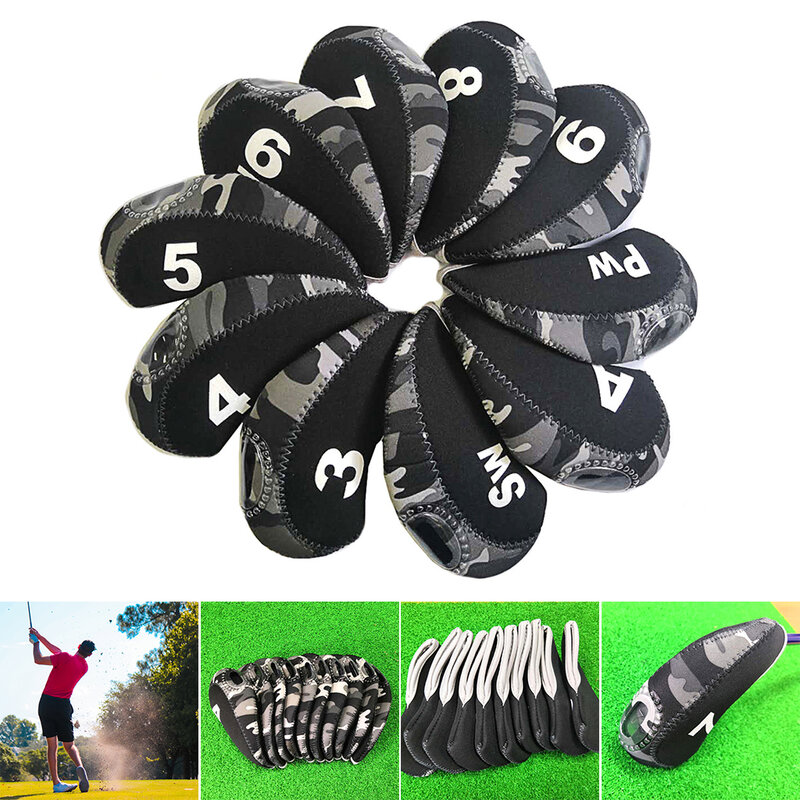 10pcs/Set Iron Headcover Set with Large No. for All Brands ,,, Etc.