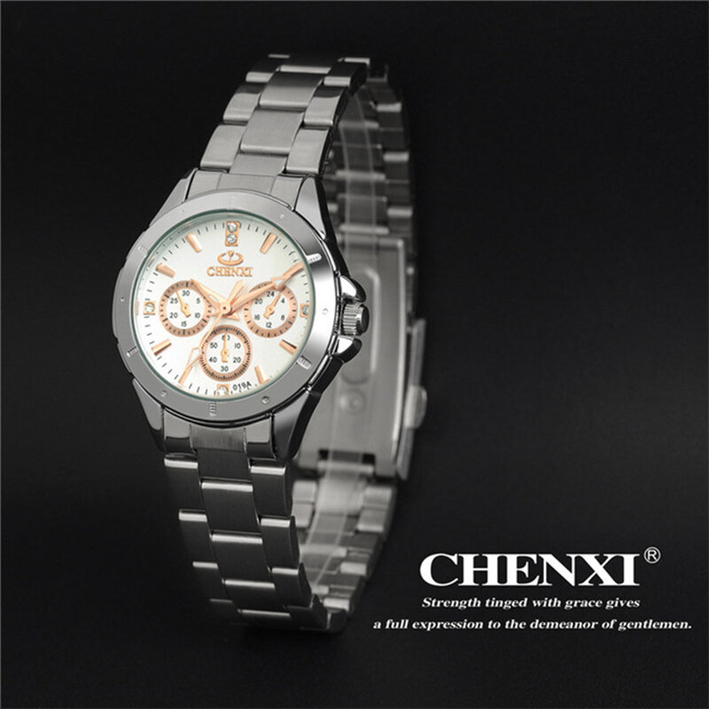 女性用クォーツ時計,高級ステンレススチールブレスレット,ビジネスデザイン腕時計,女性用アナログ時計
