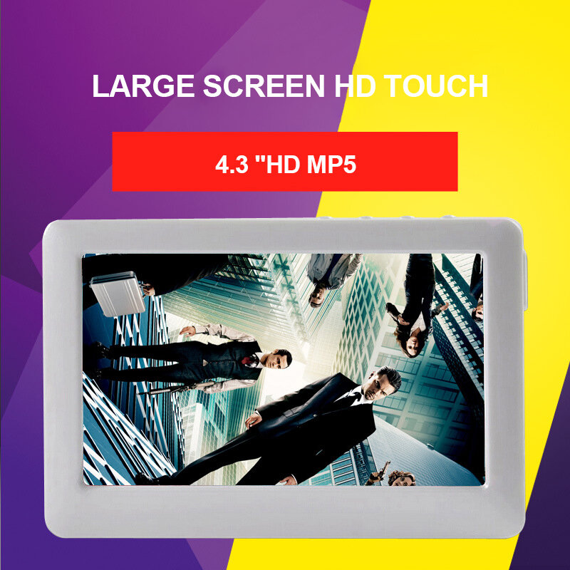 Reprodutor de vídeo com 4.3 polegadas, botão + hd touch screen, resistente/capacitiva, 8gb, mp4, leitor de e-book, música portátil, mp5