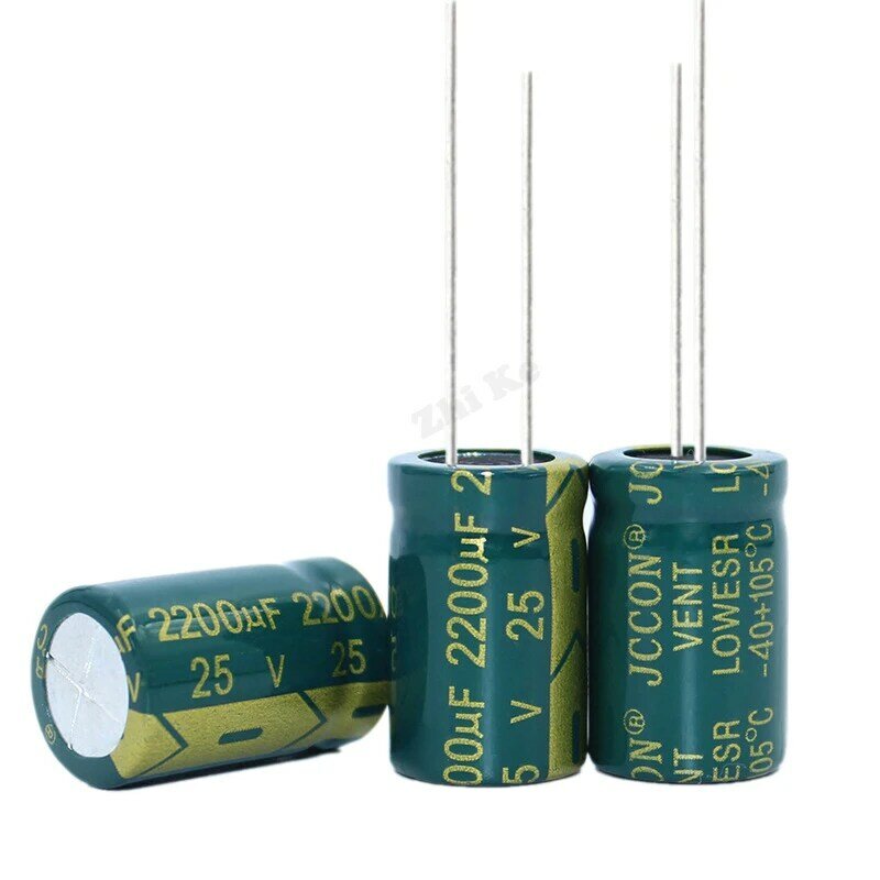 10pcs/lot 25v 2200uf 10*25MM high-frequency low-impedance aluminum electrolytic capacitor 2200uf 25v 25v2200uf 20%