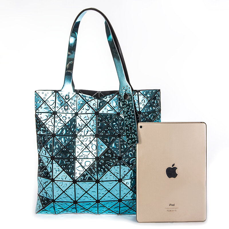 Crocrogo Женская Лазерная голографическая Геометрическая сумка на плечо, модная дорожная Повседневная сумка для девочек, вместительная пляжна...