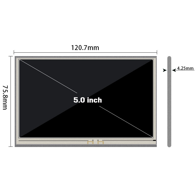 Schermo LCD LVDS originale da 5 pollici risoluzione AT050TN33 480*282 luminosità 300 contrasto 500:1