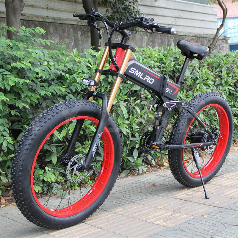 SMLRO-Bicicleta Eléctrica gruesa S11PLUS para adulto, bici plegable de 48V, 13AH, 40 KM/H, rueda de 26 pulgadas, 21, bicicleta de montaña con velocidad, todoterreno, 1000W