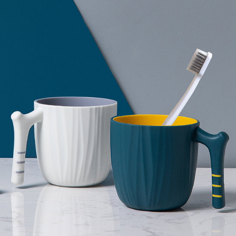 에코-친화적 인 치아 브러쉬 컵 간단한 더블 레이어 비 슬립 구강 세척제 컵 키즈 커플 칫솔 머그잔 욕실 액세서리