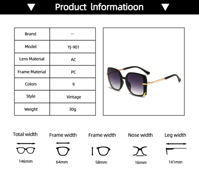 2022 مزدوج اللون التدرج مربع المتضخم النظارات الشمسية النساء الفاخرة جديد مصمم إطار معدني نظارات شمسية نظارات خمر