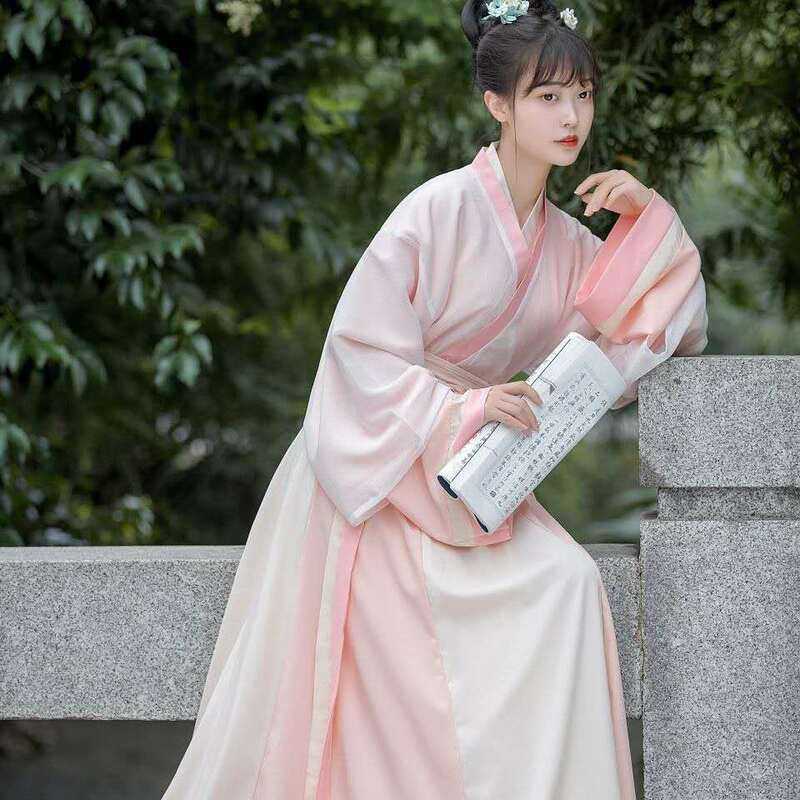 Pakaian Wanita Tradisional Oriental Gaun Hanfu untuk Wanita Kostum Putri Panggung Tarian Rakyat Peri Dinasti Ming Tiongkok Kuno