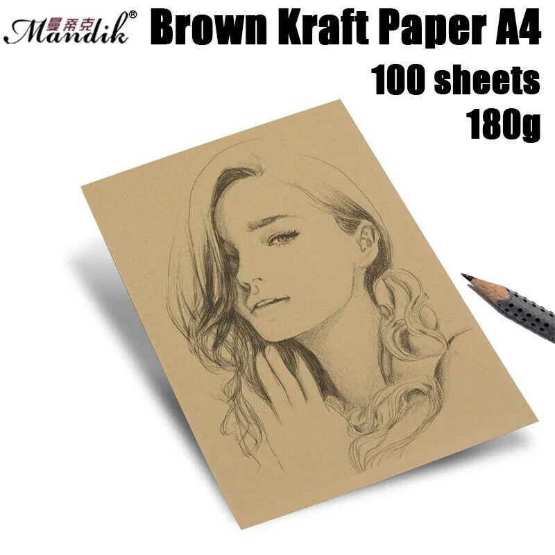 Papel Kraft marrón A4, caja de cartulina artesanal, 100 hojas, 180gsm