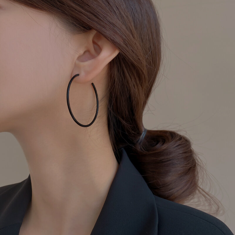 Boucles d'oreilles en argent Sterling 925, anneau rond avec aiguille, pour femme, nouveau Style, minimaliste, élégant, en ligne