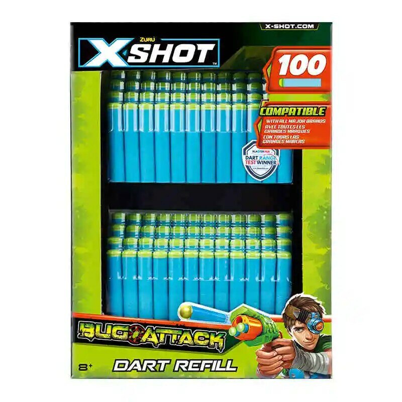Zuru X – balles de tir, 100 pièces, recharge de fléchettes compatibles, jouets pour garçon, arme de tir avec balles en plastique