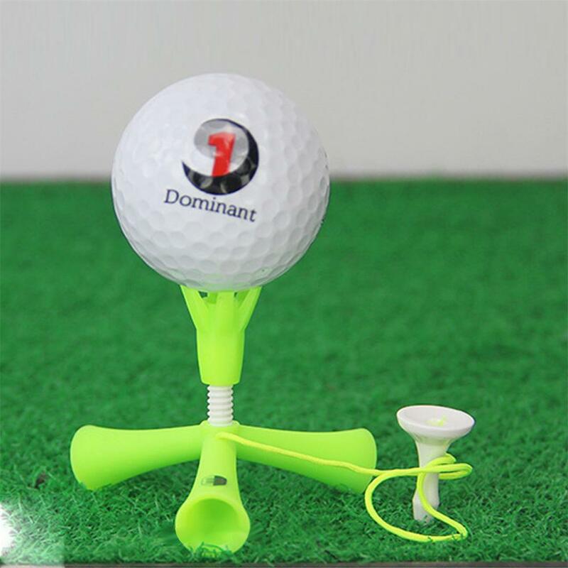 Golf Tee Ball Holder Rotatable Tripod Golf Berdiri Sendiri Alat Bantu Latihan Praktek Ketinggian Disesuaikan Aksesori Luar Ruangan