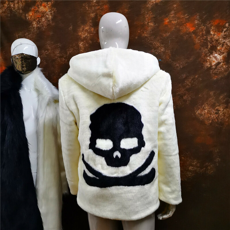 Мужская куртка с капюшоном из искусственного меха, Размеры S/4Xl