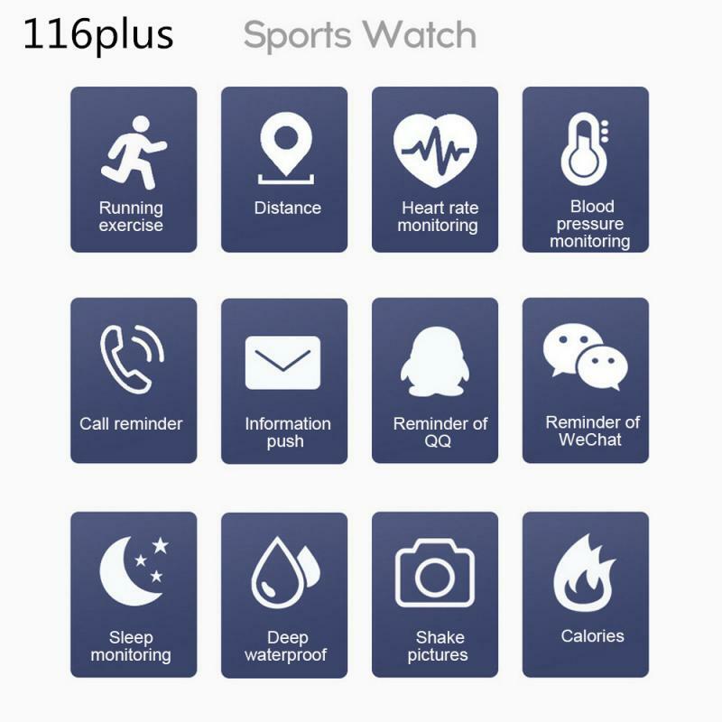 สมาร์ทนาฬิกาฟิตเนสกีฬาสร้อยข้อมือติดตาม Heart Rate Monitor เครื่องวัดระยะนิ้วสมาร์ทสายรัดข้อมือนาฬิ...