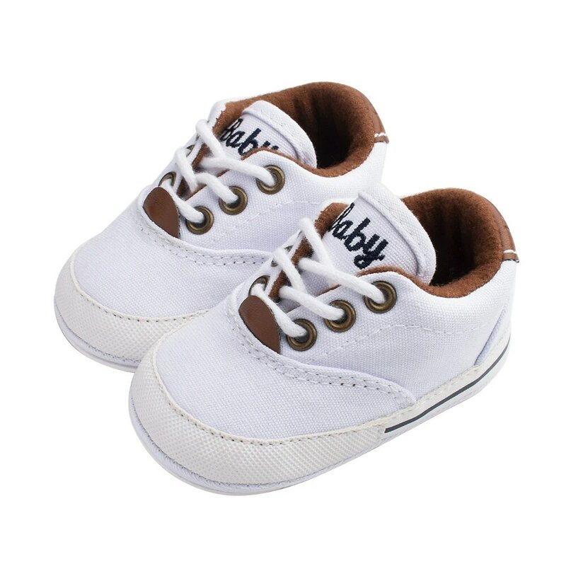 Zapatillas de lona Unisex para bebés y niños, zapatos planos informales antideslizantes con suela de goma y cordones, de 0 a 24 meses, 2020