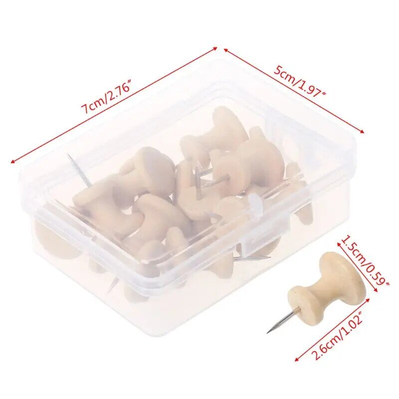 15Pcs NATURAL Cork ไม้ Pushpins Thumbtack บอร์ด Pins Drawing Photo Wall Studs อุปกรณ์สำนักงานโรงเรียน