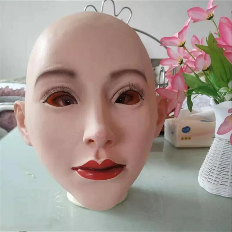 Realistic Face Mask Realistic Soft Latex Female Mask for Masquerade Halloween Cosplay Crossdresser Drag Queen Transgender