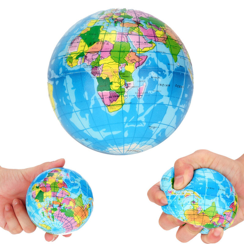 Alívio do estresse mapa do mundo bola de espuma atlas globo bola de palma planeta terra bola brinquedos para crianças meninas meninos aniversário presente do feriado brinquedo