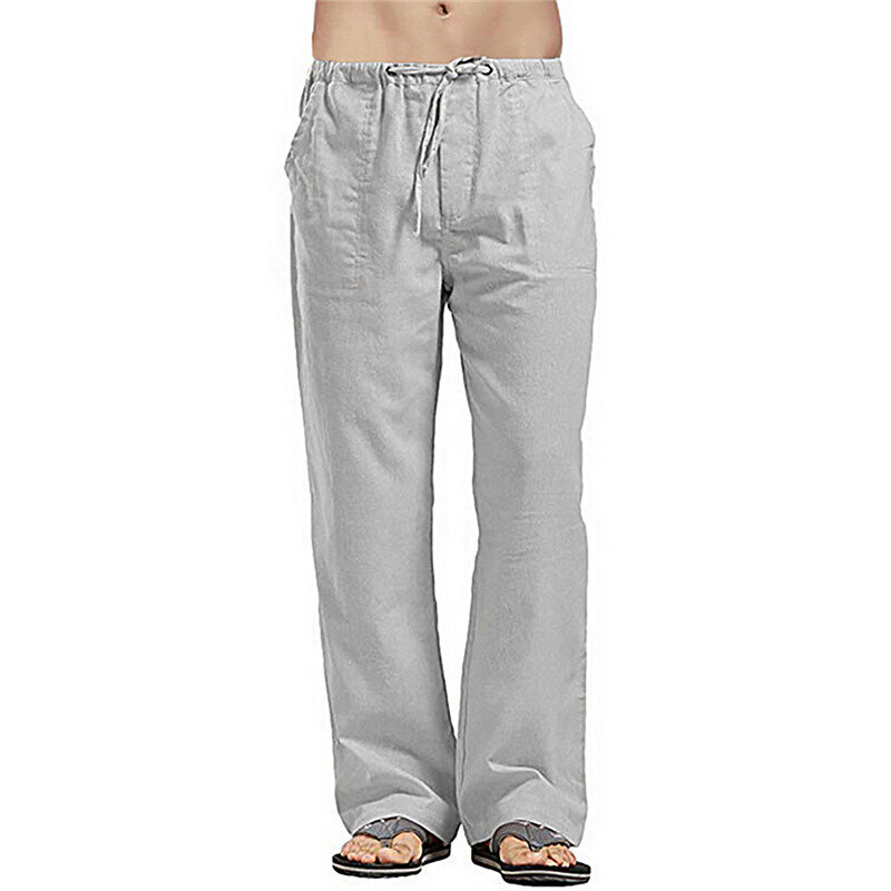 Jodimitty Linen Trousers for Men Wide Cargo Pants Summer Oversize Plus Size Linens Streetwear Spring Men's Clothing 2021 Autumn