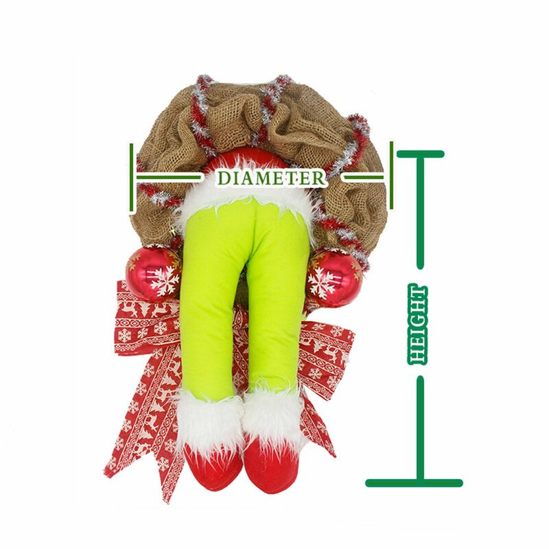 Рождественский воровщик Мешковина дизайн гирлянды кулон Главная передняя дверь обруч-венок украшение висячие украшения в наличии