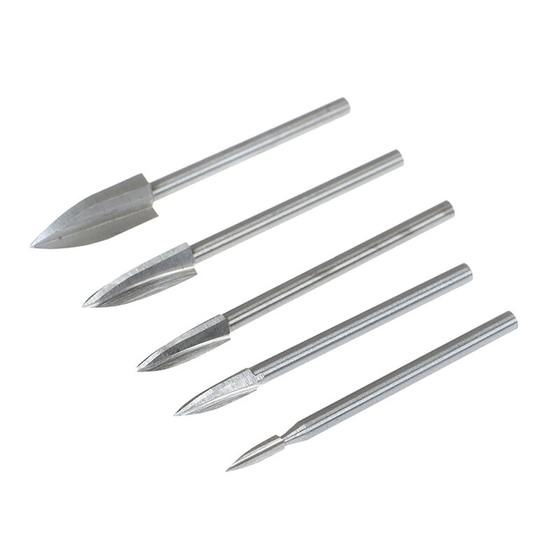 5PCS/SET Carbide Steel Wood Engraving Drill Bit For Woodworking Drilling Carving New~