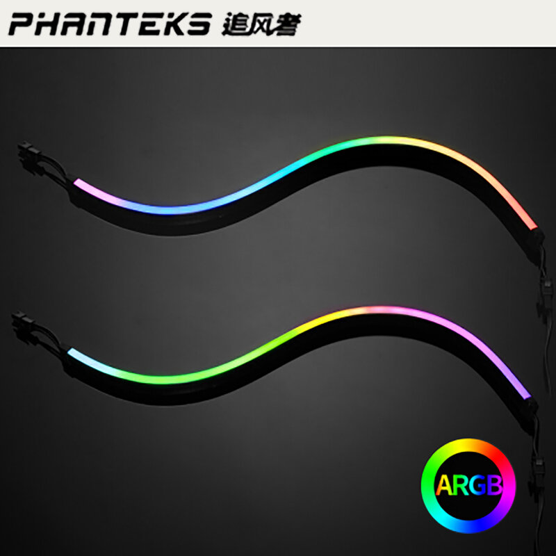 Phanteks m1 m5 combo 13mm x 5.5mm x 400mm /550mm /1000mm luz tira argb neon computador caso decoração led 5v 3pin luz cabeçalho
