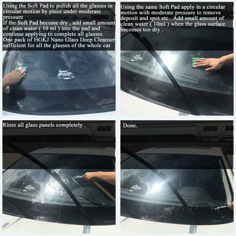 รถ Scratch Remover Liquid ฟองน้ำแก้ว Deep Cleanser ทำความสะอาดกระจกรถยนต์ฟองน้ำแก้วลบฟิล์มน้ำมันรถจัดแต่งทรงผมร...