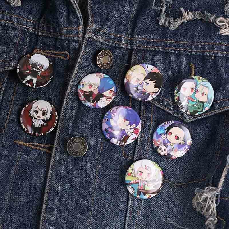 8 unids/set Anime demonio Cazavampiros: Kimetsu No Yaiba insignia de Cosplay Kawaii dibujos animados recoger mochilas bolsas de broche de botón regalo