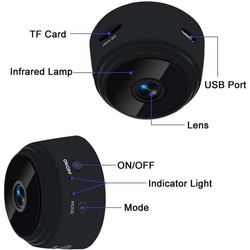 Mini caméra IP WIFI 150 P, Angle de vision 720 degrés, sans fil, sécurité domestique nocturne, 1 pièce