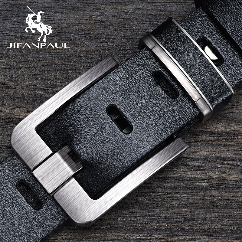 JIFANPAUL JIFANPAUL Genuine Leather men belts Fashion alloy belts Buckle luxury brand jeans belts for men business belt male