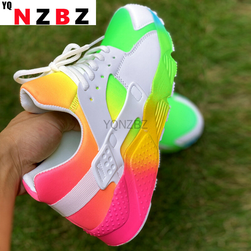 2021 casual sapatos planos femininos e masculinos design da marca de cor misturada plataforma tênis feminino ins casal quente luxo colorido tênis