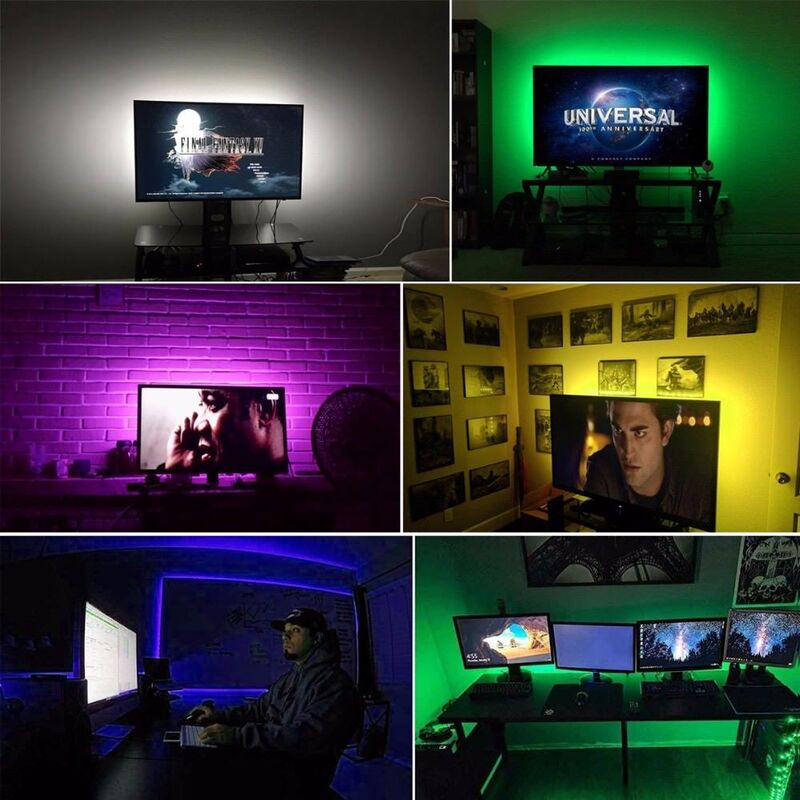 5V 1M/2M/3M Nonwaterproof  RGB 5050SMD Led Strip Can Change Color For TV Background Lighting With USB IR Controller