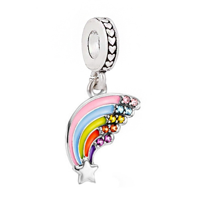 HOT SALE Hot air balloon airplane rainbow leaf charm beads fit Original Pandora Bracelet Pendant Necklace Jewelry