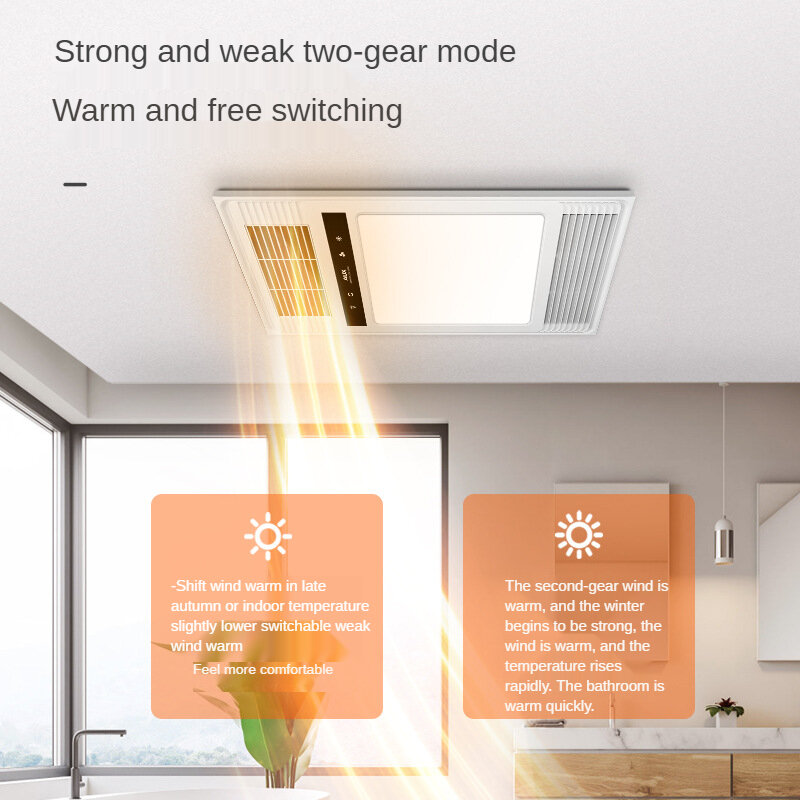 Calefacción de aire auxiliar para baño, calentador multifuncional cinco en uno, luz de techo integrada, luz de baño de aire caliente