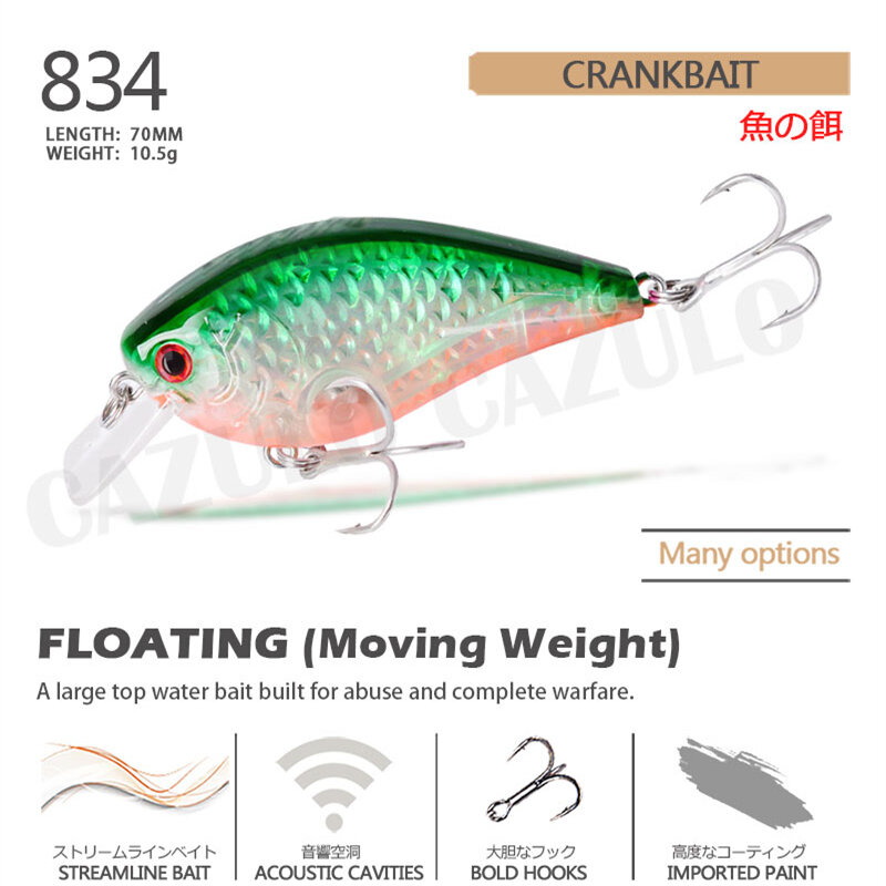 Floating Crankbait Fishing Lure Accesoeios Weights 7cm 10.5g Isca Artificial 0-1.2m Bait Wobblers De Pesca Pike Articulos Leurre
