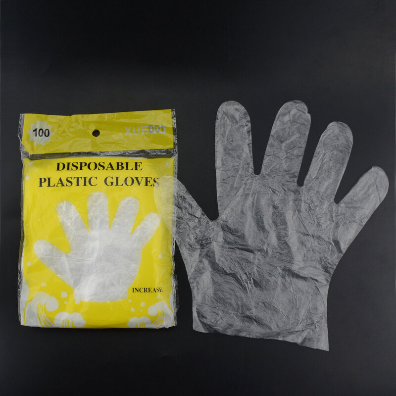 100/guanti di plastica per alimenti, guanti usa e getta per ristorante, cucina, barbecue, guanti per alimenti ecologici, frutta e verdura