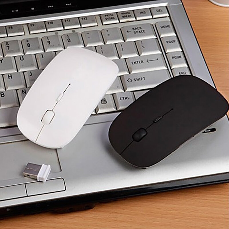 Mouse Wireless 2.4G di alta qualità senza rumore 1600 DPI USB Mouse ottico per Computer ricevitore 2.4G Mouse ultrasottile per PC portatile