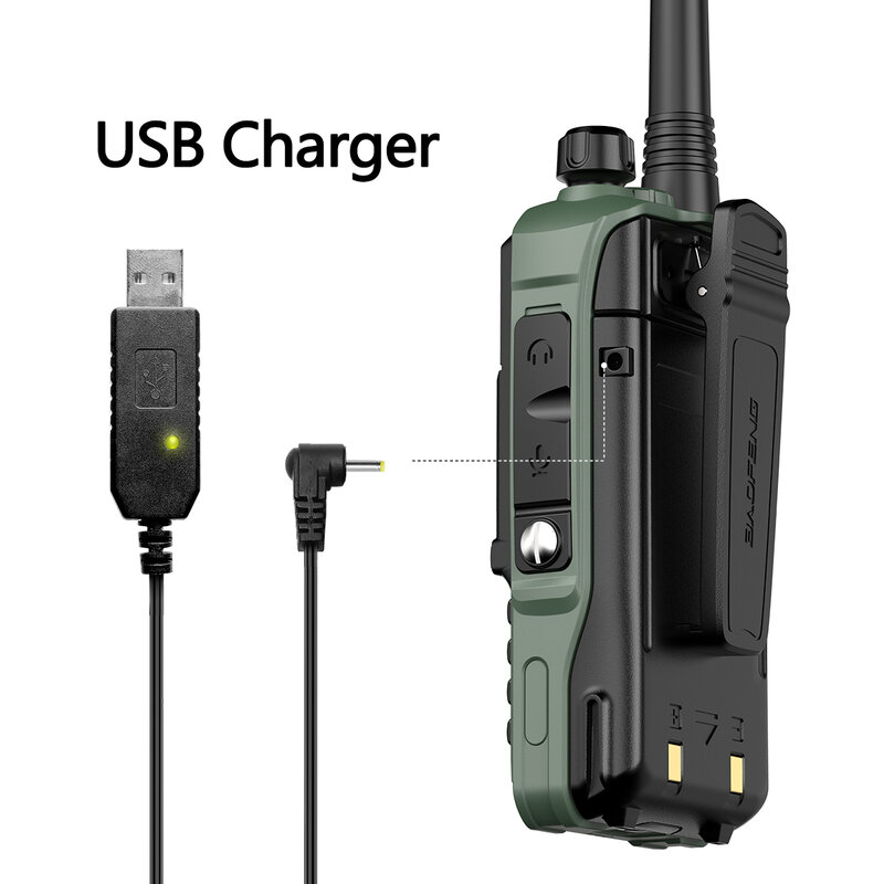 Hijau BAOFENG UV-S9 Ditambah 10W Kuat 50KM Handheld Transceiver dengan UHF VHF Dual Band Walkie Talkie Ham UV-5R Dua Cara Radio