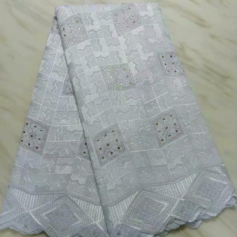 Latest African George Lace Fabric Beaded High Quality Royal Blue Nigerian French Wax Lace Fabric For Nigerian Wedding Party 2020