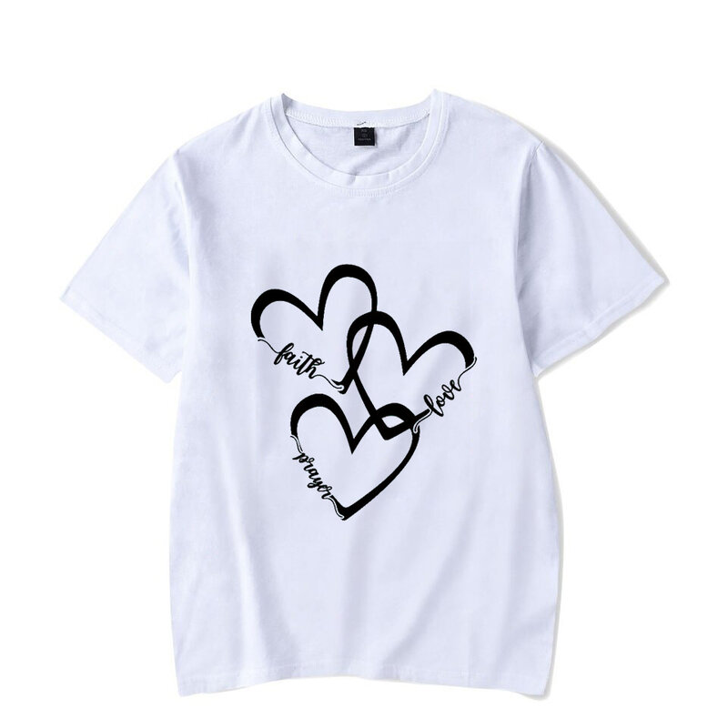2021 neue Sommer Liebe Herz Druck Sommer T-Shirt Männer und Frauen Shirt Hip Hop Streetwear T-Shirt Übergroßen Leucht Tees Männlichen