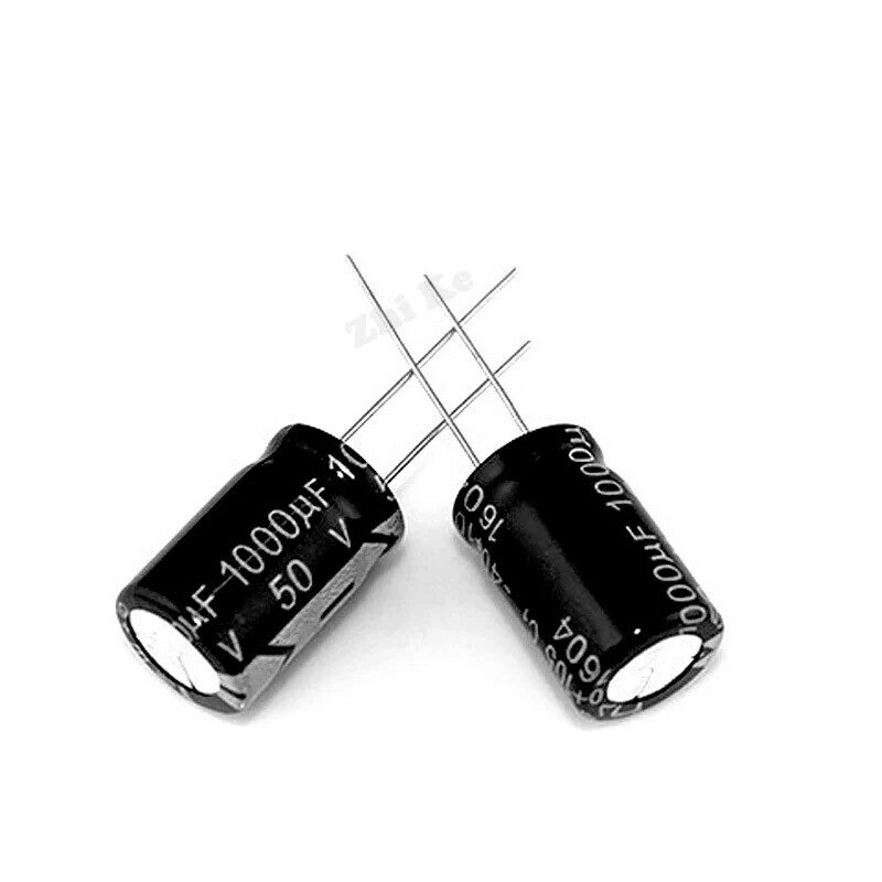 10 pces 50v 1000uf 13*25mm baixo capacitor eletrólito de alumínio esr 20% capacitores elétricos