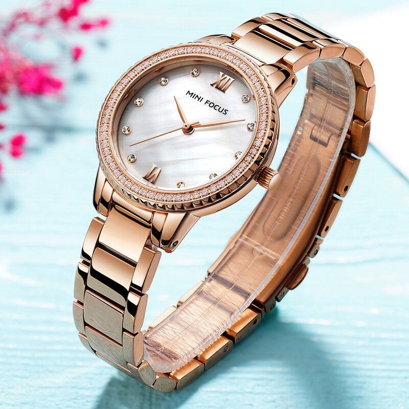 MINI FOCUS ควอตซ์แบรนด์หรูคริสตัลนาฬิกาข้อมือผู้หญิง Relogio Feminino สุภาพสตรีนาฬิกานาฬิกา Original สำหรับหญิง