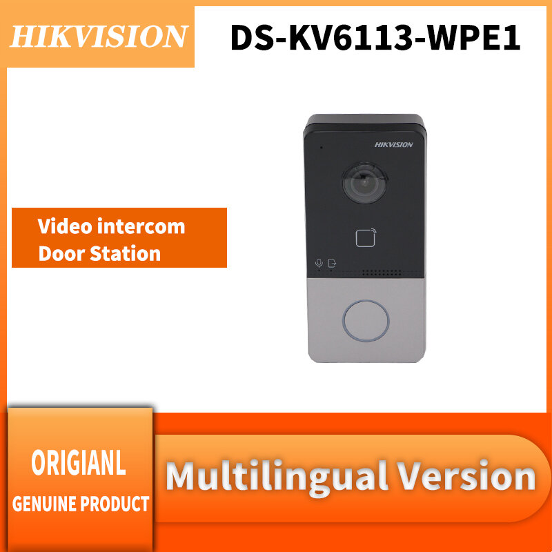 Hikvision-プラスチック製ドアインターホン,wi-fi DS-KV6113-WPE1,標準,poe 2mp,hd