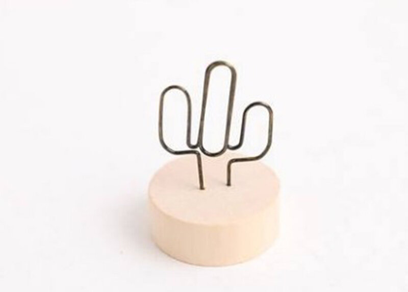 1 Pcs Creative Wooden Metal Clips for Craft Memo Clip Business Card Holder Message Photo Clips Holder PaperClip